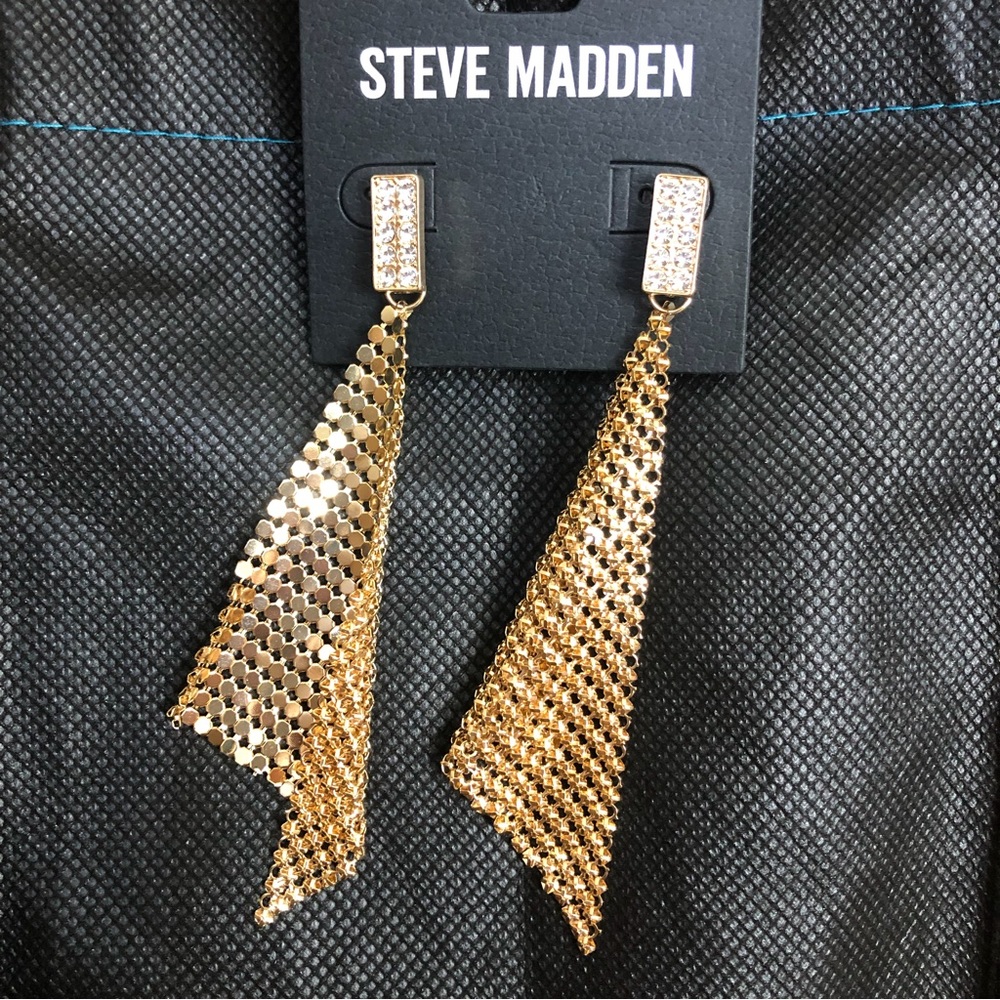 Steve Madden Rhinestone Drop Earrings